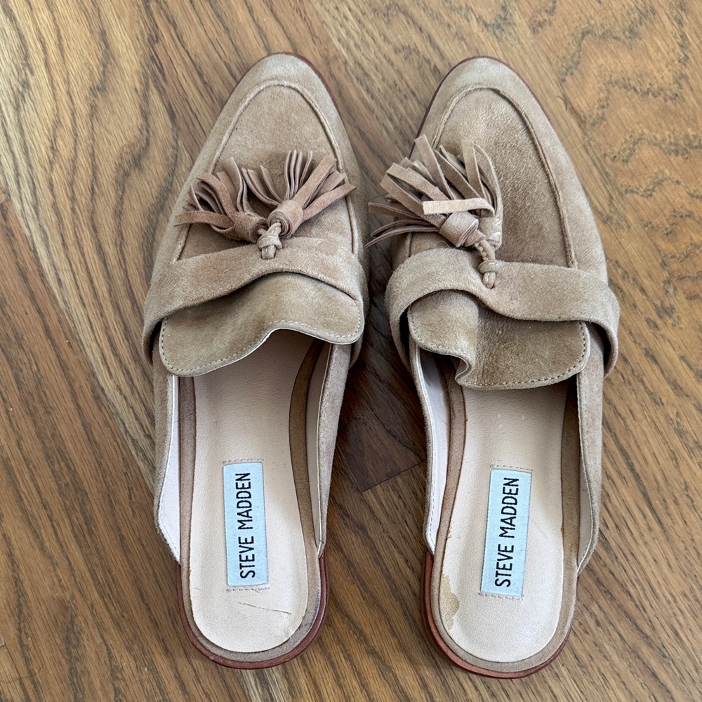 Steve Madden Women's Brown Suede Mules with Tassels